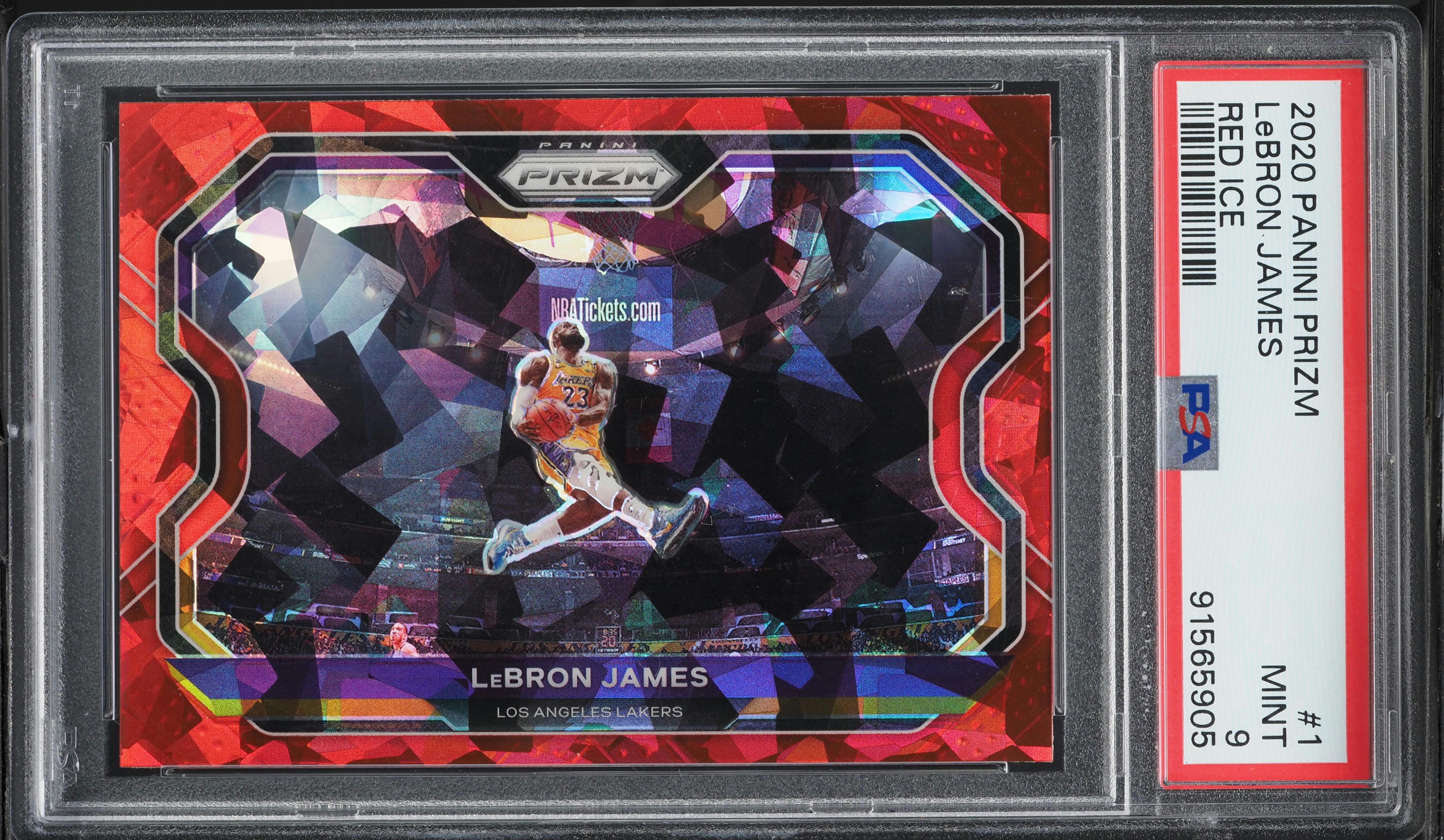 2020 Panini Prizm Red Ice LeBron James #1 PSA 9 MINT on Fanatics