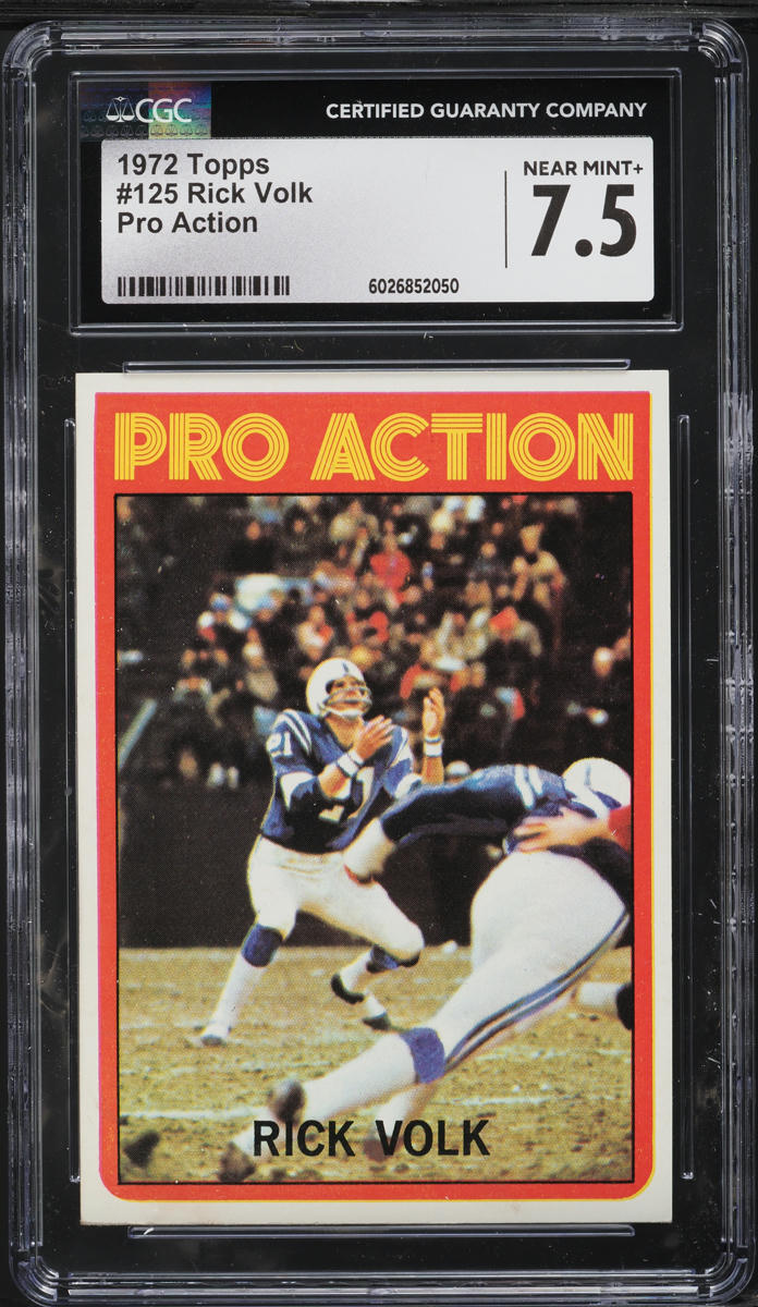 1972 Topps Football Rick Volk PRO ACTION #125 CGC 7.5 NRMT+