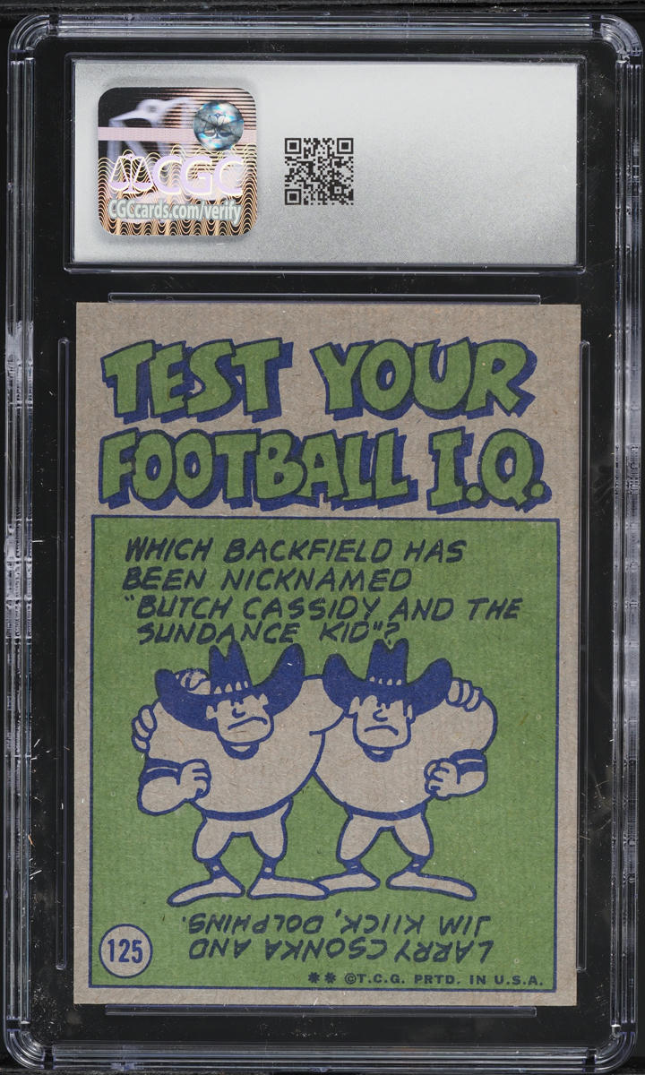 1972 Topps Football Rick Volk PRO ACTION #125 CGC 7.5 NRMT+