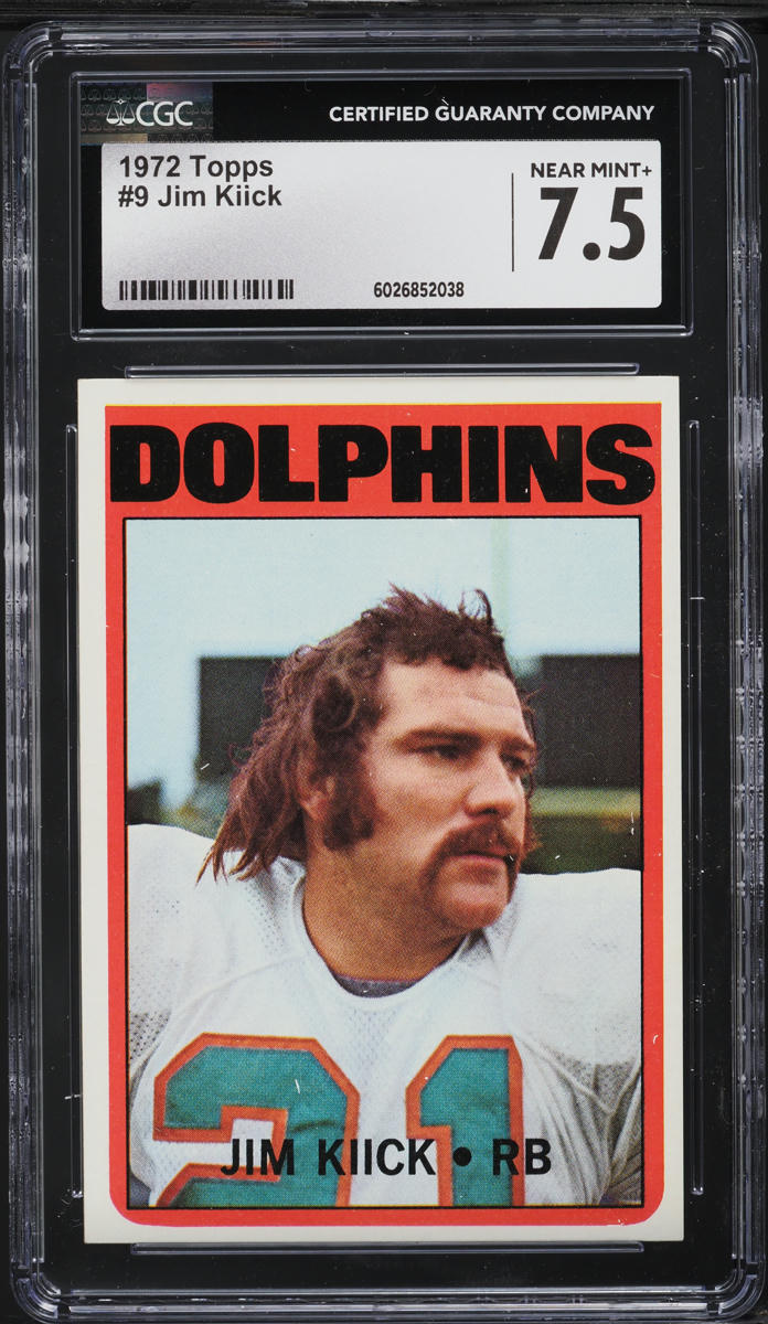 1972 Topps Football Jim Kiick #9 CGC 7.5 NRMT+