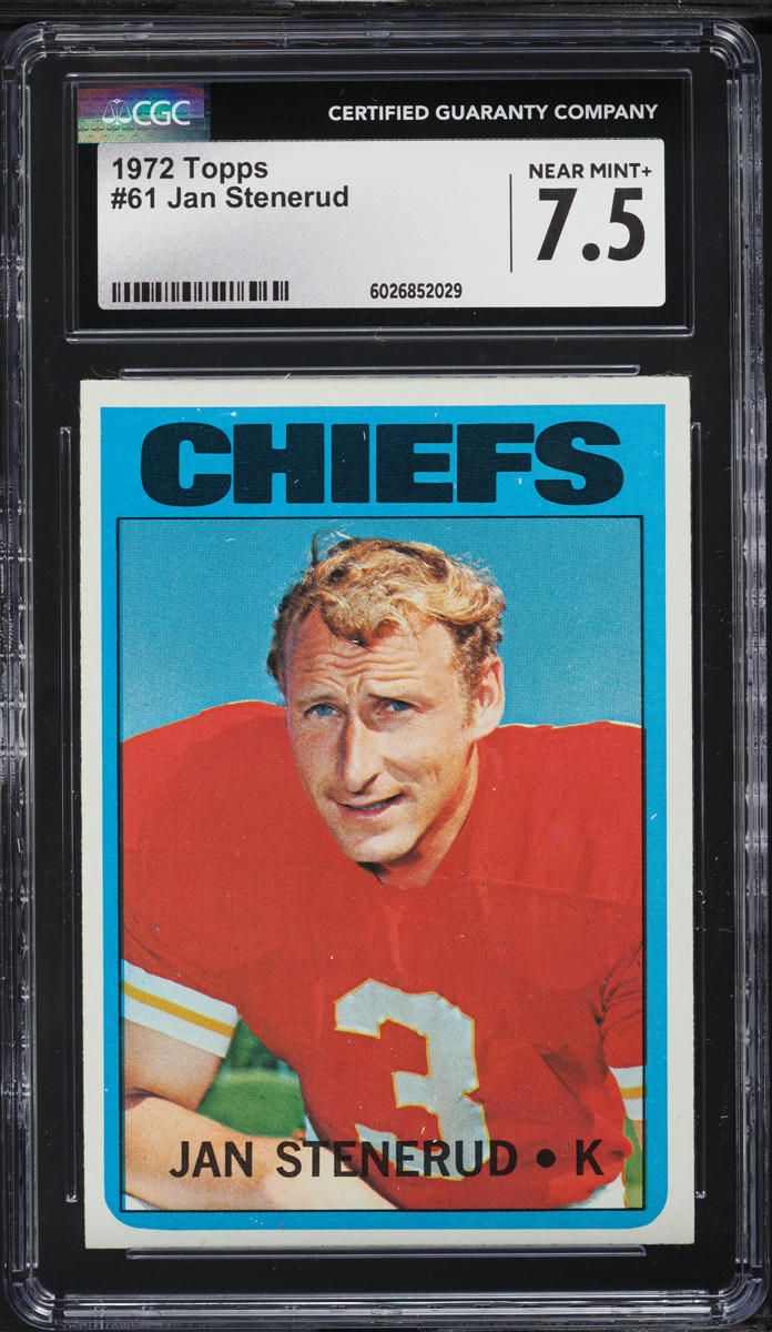 1972 Topps Football Jan Stenerud #61 CGC 7.5 NRMT+