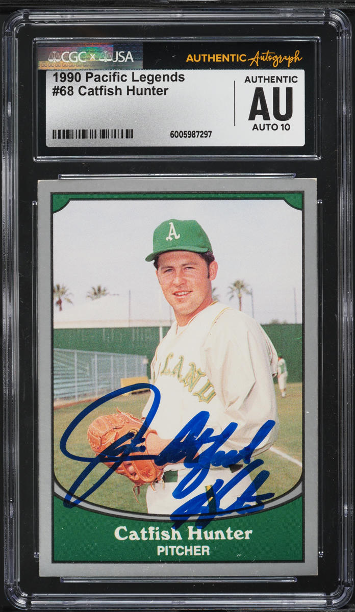 1990 Pacific Legends Catfish Hunter AUTO #68 CGC AUTH