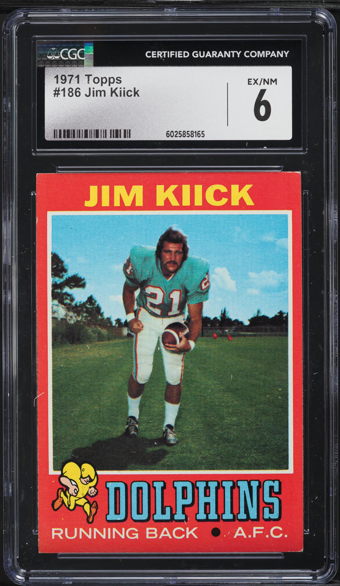 1971 Topps Football Jim Kiick #186 CGC 6 EXMT