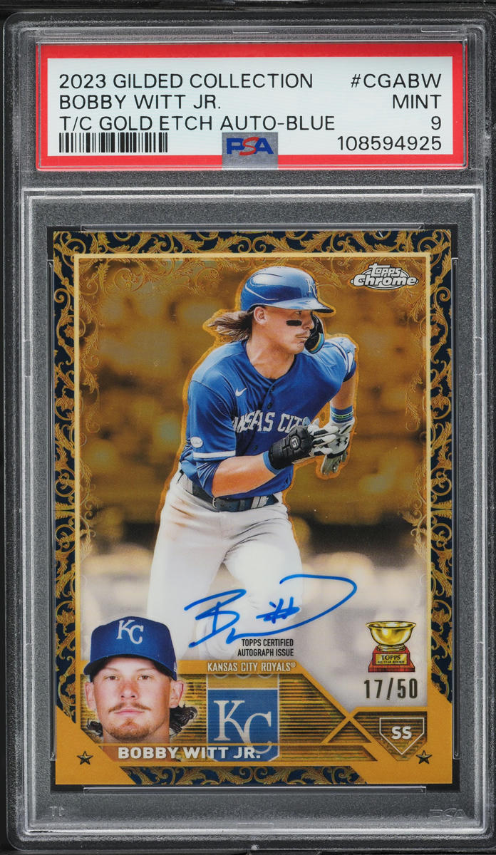 2023 Topps Chrome Gilded Gold Etch Blue Bobby Witt Jr AUTO /50