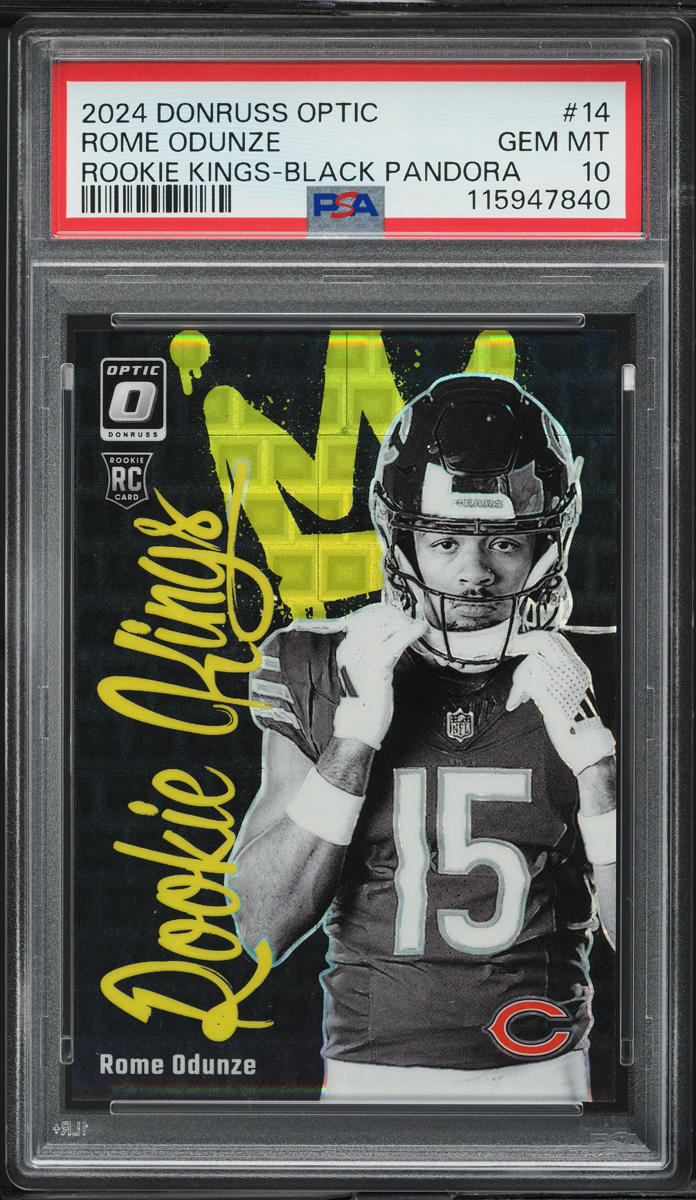 2024 Donruss Optic Kings Black Pandora Rome Odunze ROOKIE /25 #14 PSA 10 GEM