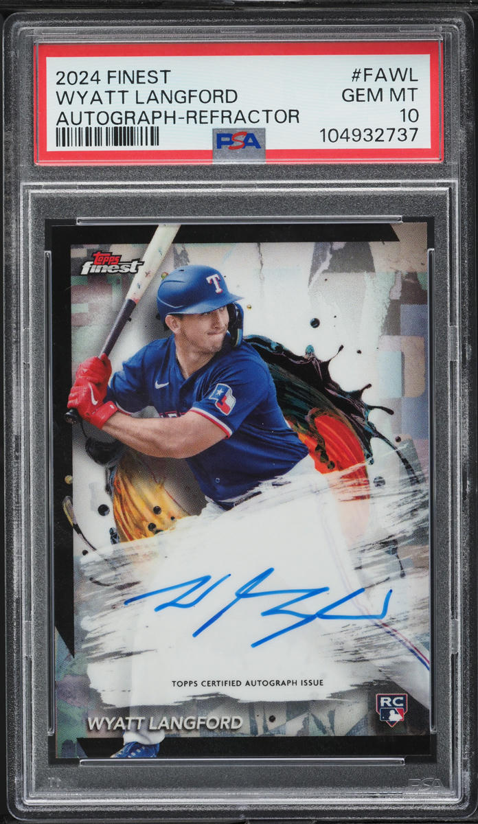 2024 Finest Refractor Wyatt Langford ROOKIE AUTO #FAWL PSA 10 GEM MINT