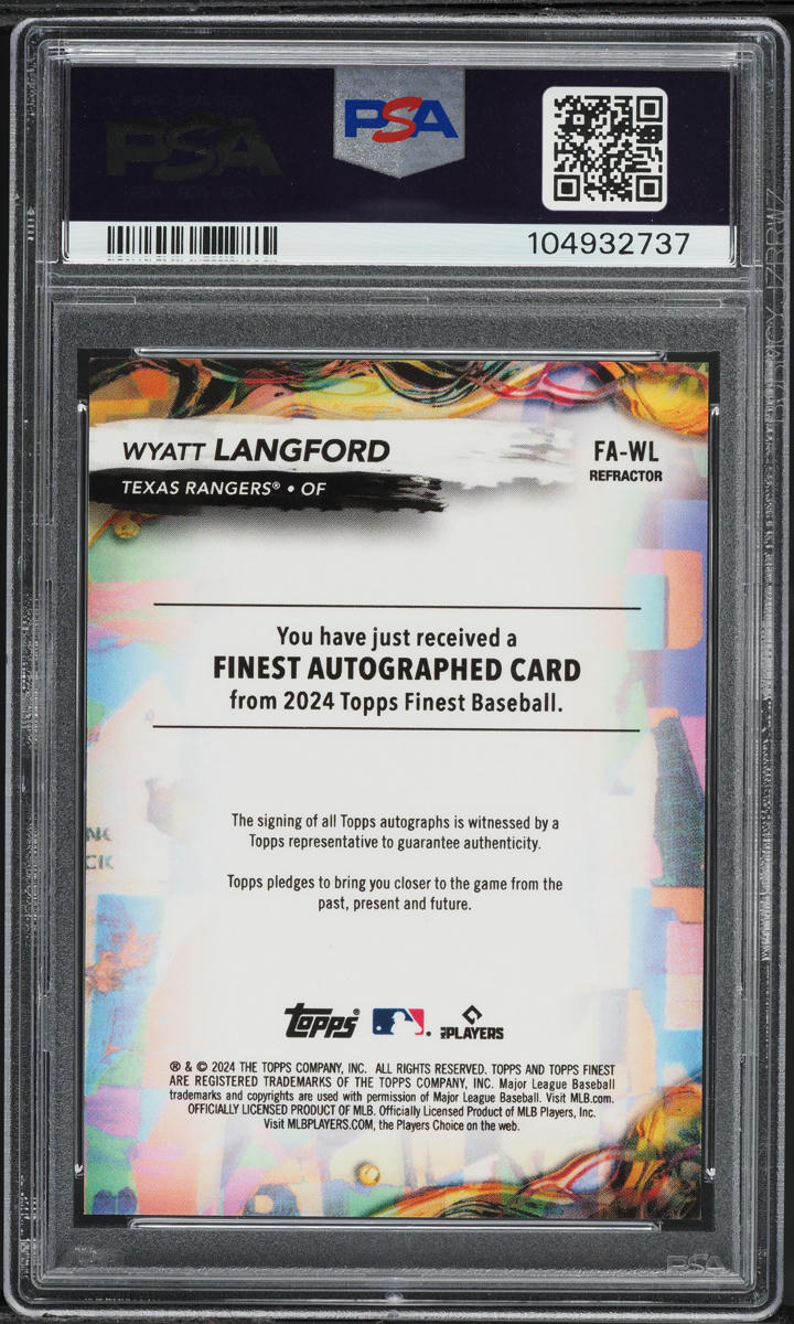 2024 Finest Refractor Wyatt Langford ROOKIE AUTO #FAWL PSA 10 GEM MINT