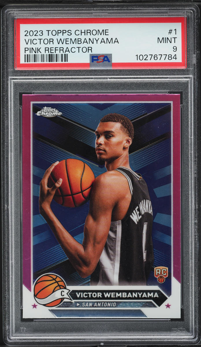 2023 Topps Chrome Pink Refractor Victor Wembanyama ROOKIE #1 PSA 9 MINT