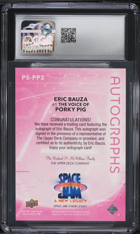 2021 Upper Deck Space Jam: A New Legacy Pink Eric Bauza AUTO #PS
