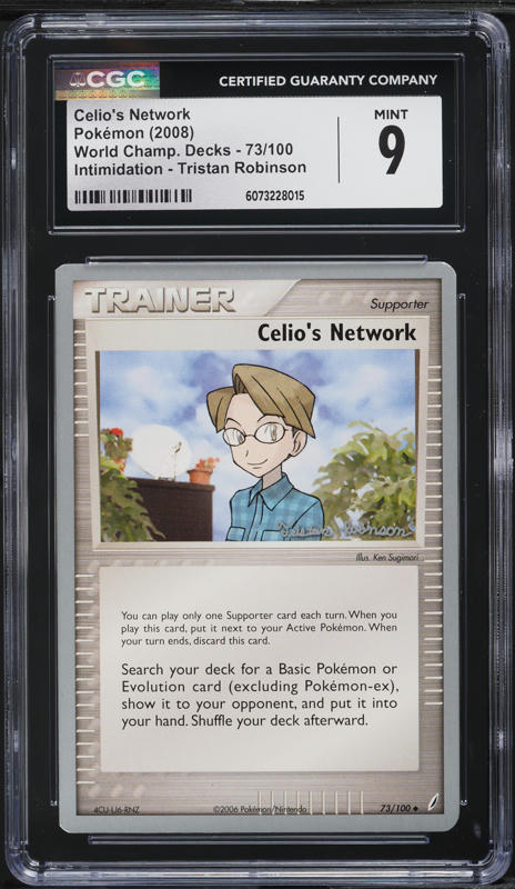 2008 Pokemon World Champ Intimidation Tristan Robinson Celio's Network #73 CGC 9