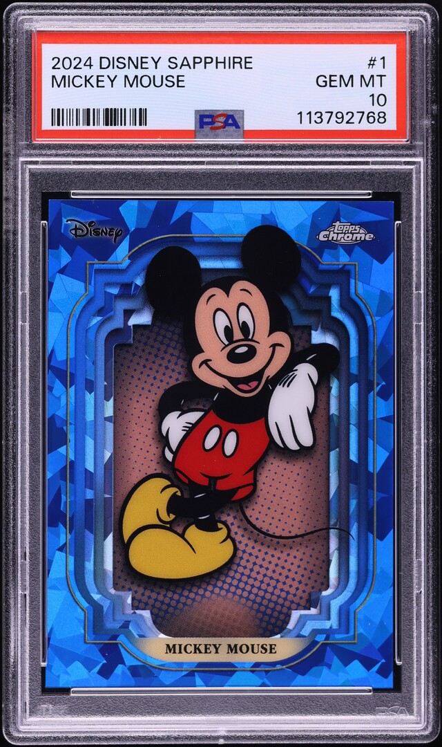 2024 Topps Chrome Disney Sapphire Mickey Mouse #1 PSA 10 GEM MINT