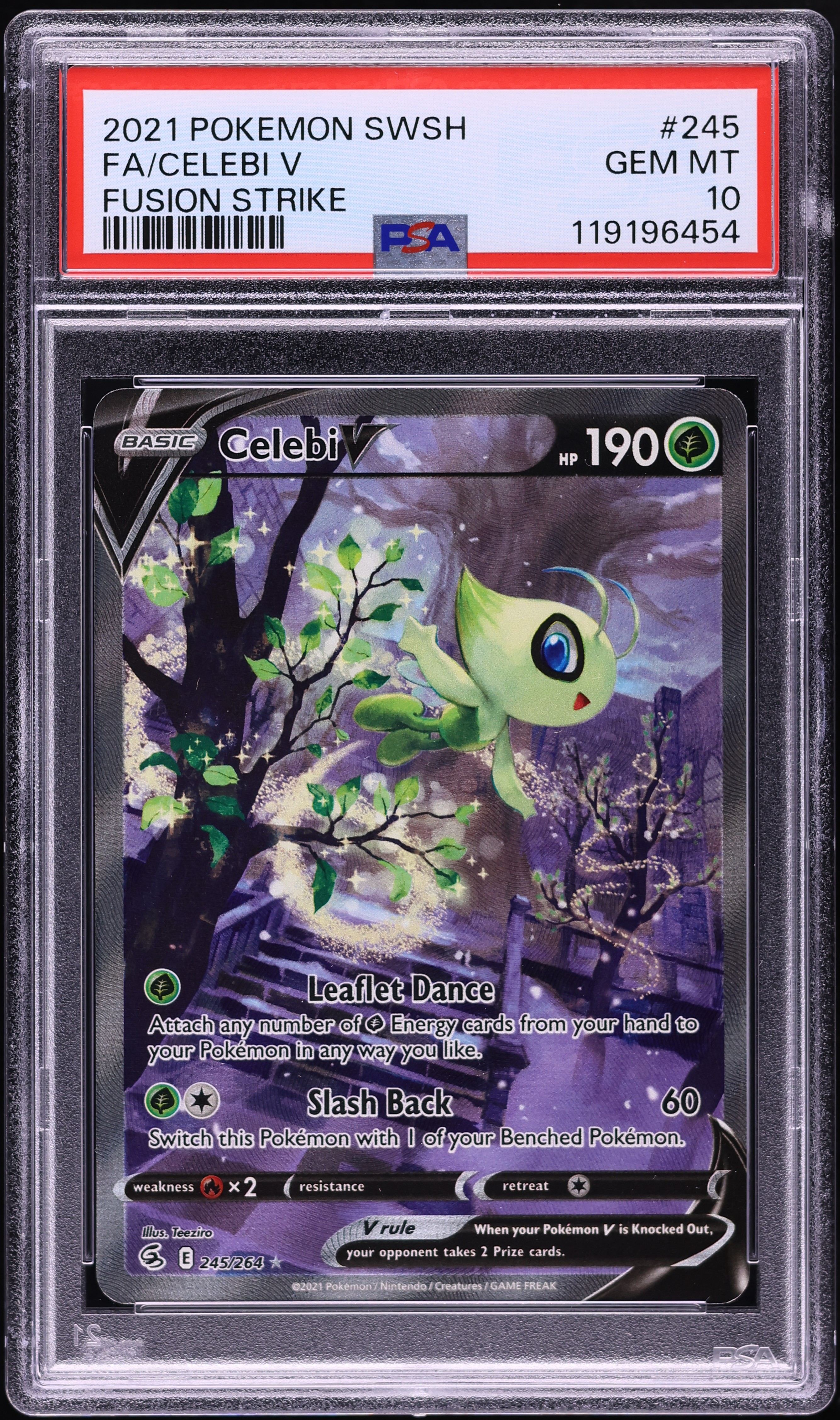 2021 Pokemon Sword & Shield Fusion Strike Full Art Celebi V #245