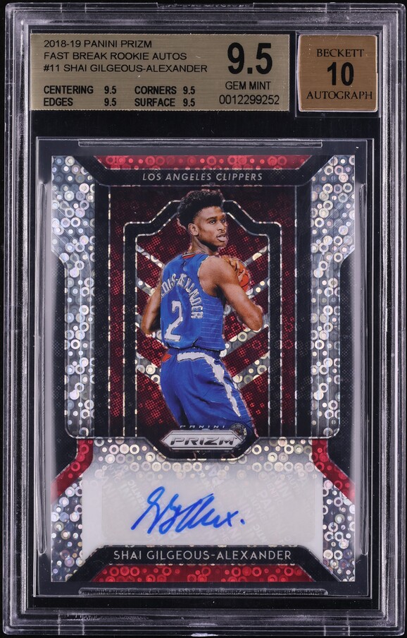 2018 Panini Prizm Fast Break Shai Gilgeous-Alexander ROOKIE AUTO #FR-SGA BGS 9.5