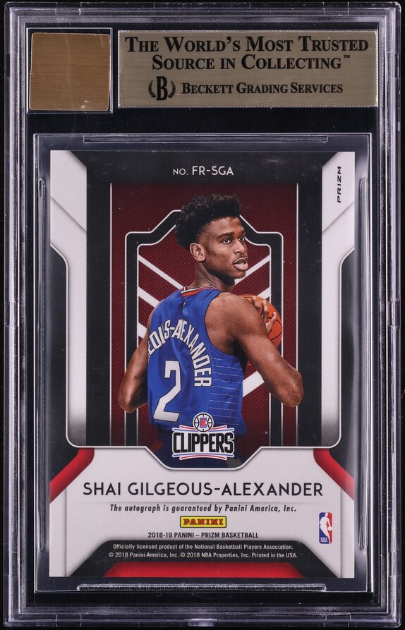 2018 Panini Prizm Fast Break Shai Gilgeous-Alexander ROOKIE AUTO #FR-SGA BGS 9.5