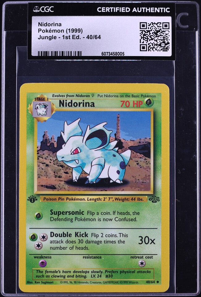 1999 Pokemon Jungle Nidorina #40 CGC 7.5 NRMT+ on Fanatics Collect 1999 Pokemon Jungle Nidorina #40 CGC 7.5 NRMT+ on Fanatics Collect
