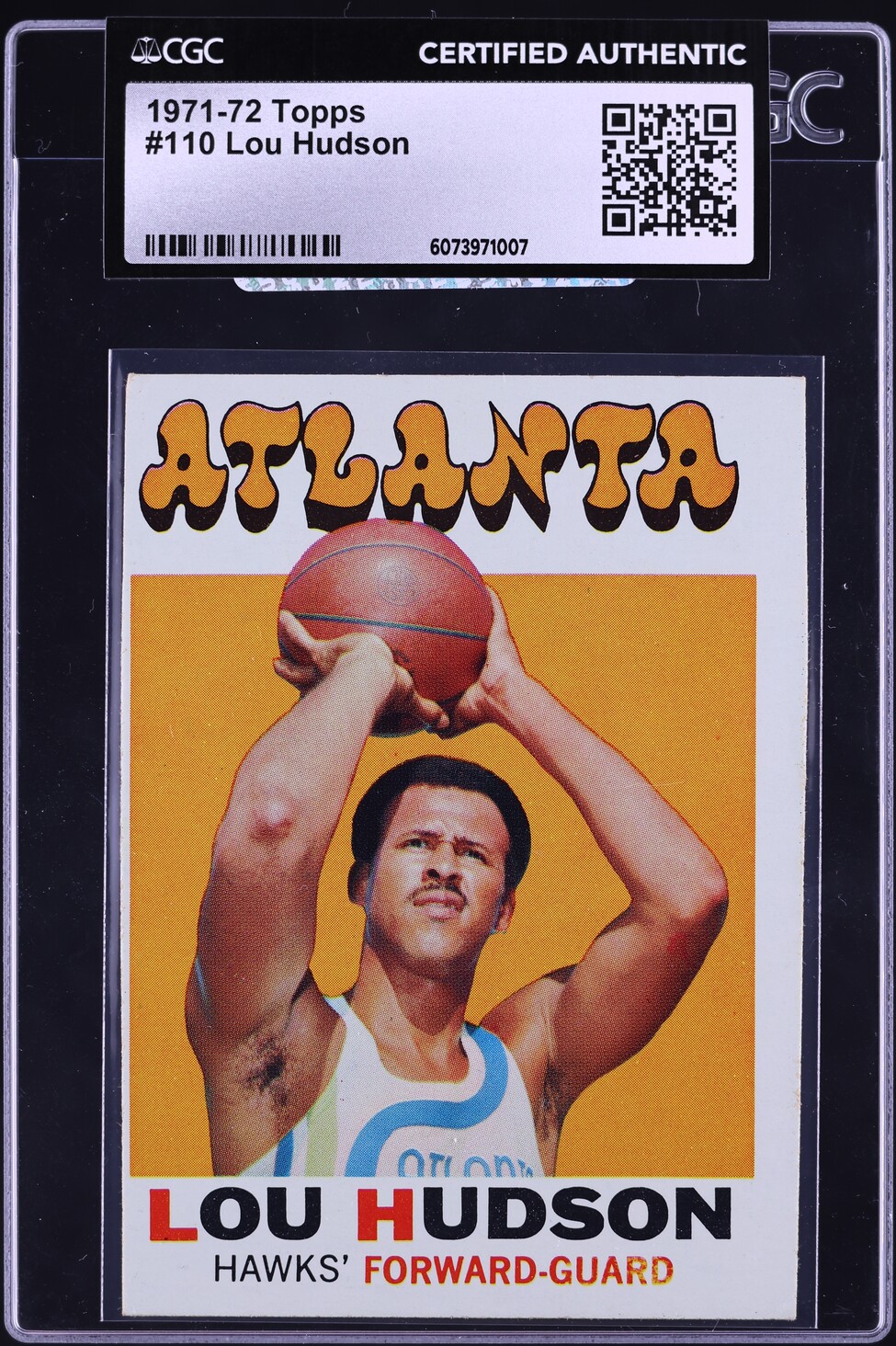 1971 Topps Basketball Lou Hudson #110 CGC AUTH