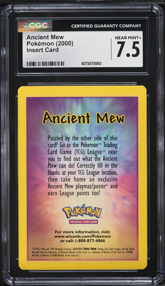 2000 Pokemon Insert Card Ancient Mew CGC 7.5 NRMT+ on Fanatics Collect 2000 Pokemon Insert Card Ancient Mew CGC 7.5 NRMT+ on Fanatics Collect