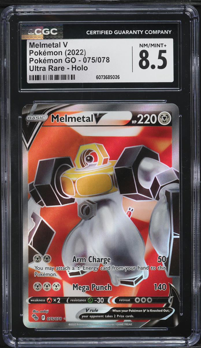 2022 Pokemon Sword & Shield Pokemon GO Full Art Melmetal V #75 CGC 8.5 NM-MT+ on Fanatics Collect 2022 Pokemon Sword & Shield Pokemon GO Full Art Melmetal V #75 CGC 8.5 NM-MT+ on Fanatics Collect