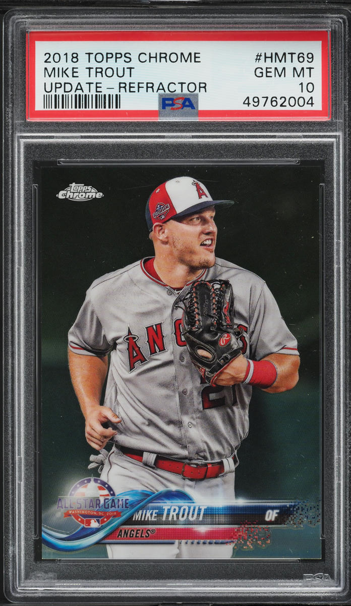 2018 Topps Chrome Update Refractor Mike Trout /250 #HMT69 PSA 10 GEM MINT