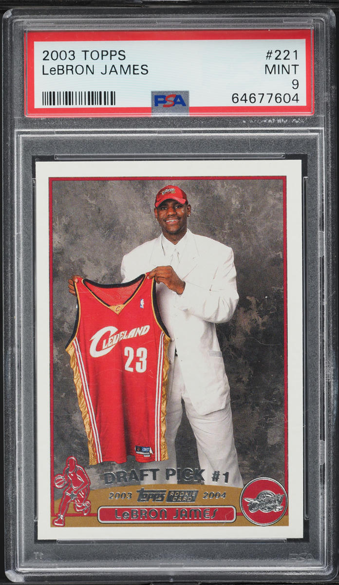 2003 Topps Basketball LeBron James ROOKIE #221 PSA 9 MINT on
