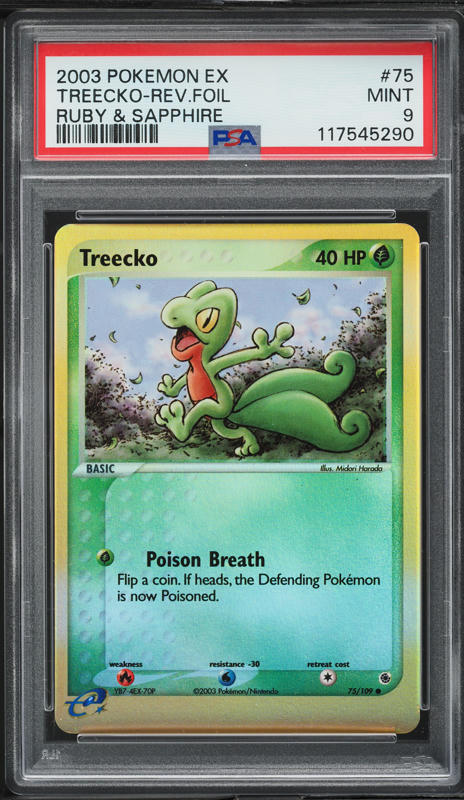 2004 Pokemon EX Ruby & Sapphire Reverse Holo Treecko #75 PSA 9 MINT on  Fanatics Collect
