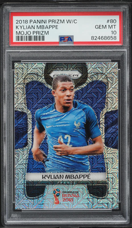 2018 Panini Prizm World Cup Mojo Kylian Mbappe ROOKIE #80 PSA 10