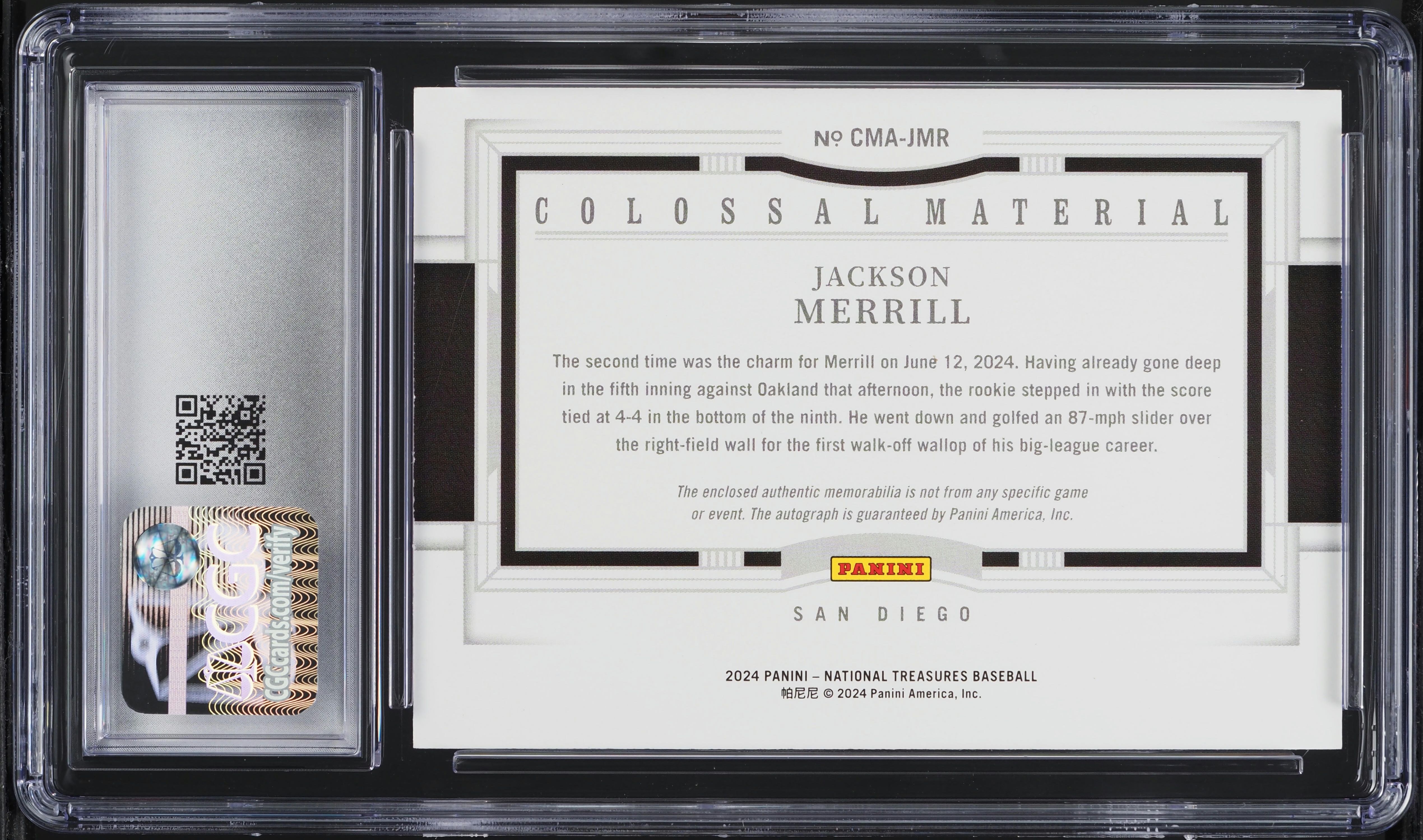2024 National Treasures Colossal Jackson Merrill ROOKIE PATCH AUTO