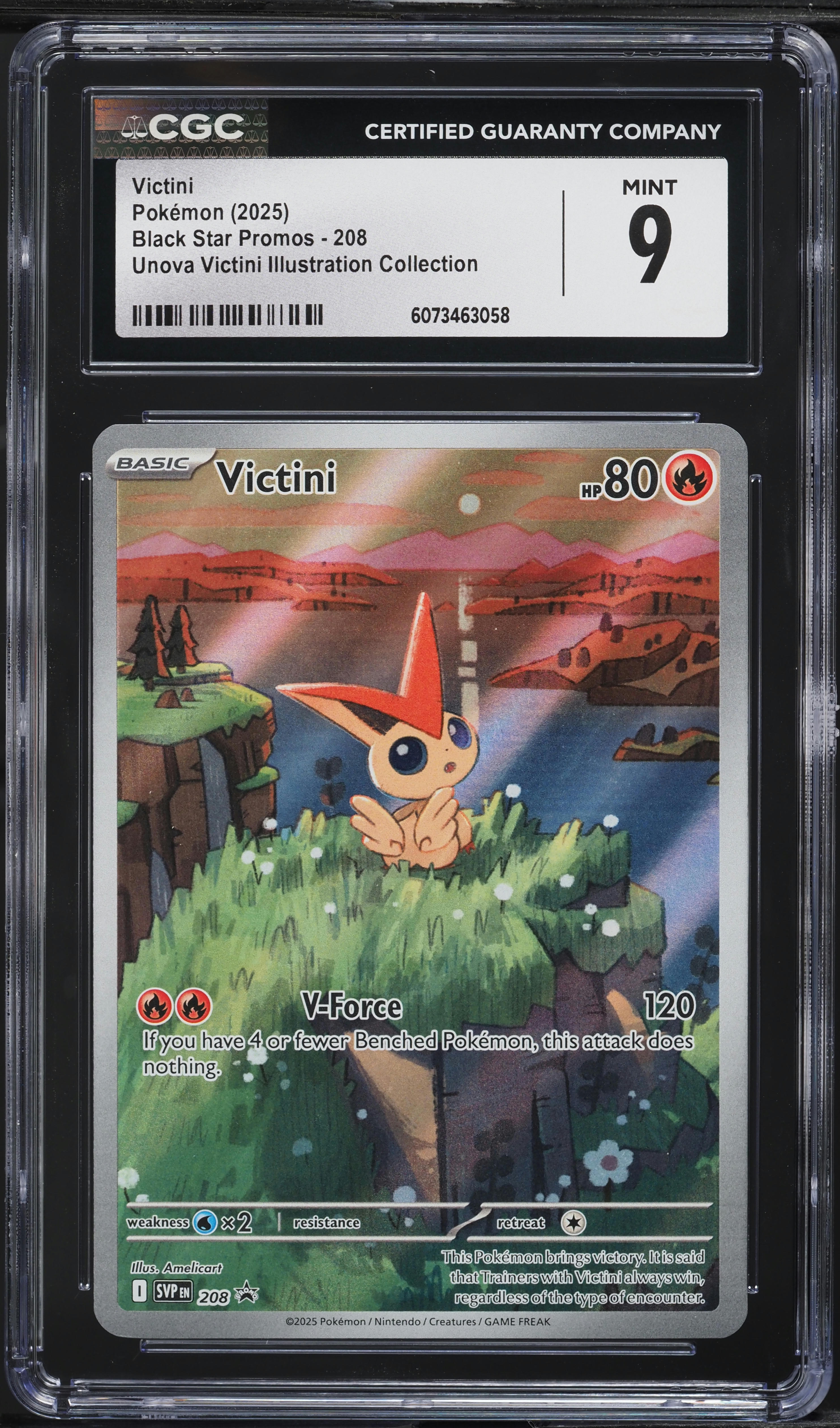 2025 Pokemon SV Black Star Promo Unova Illustration Victini #208
