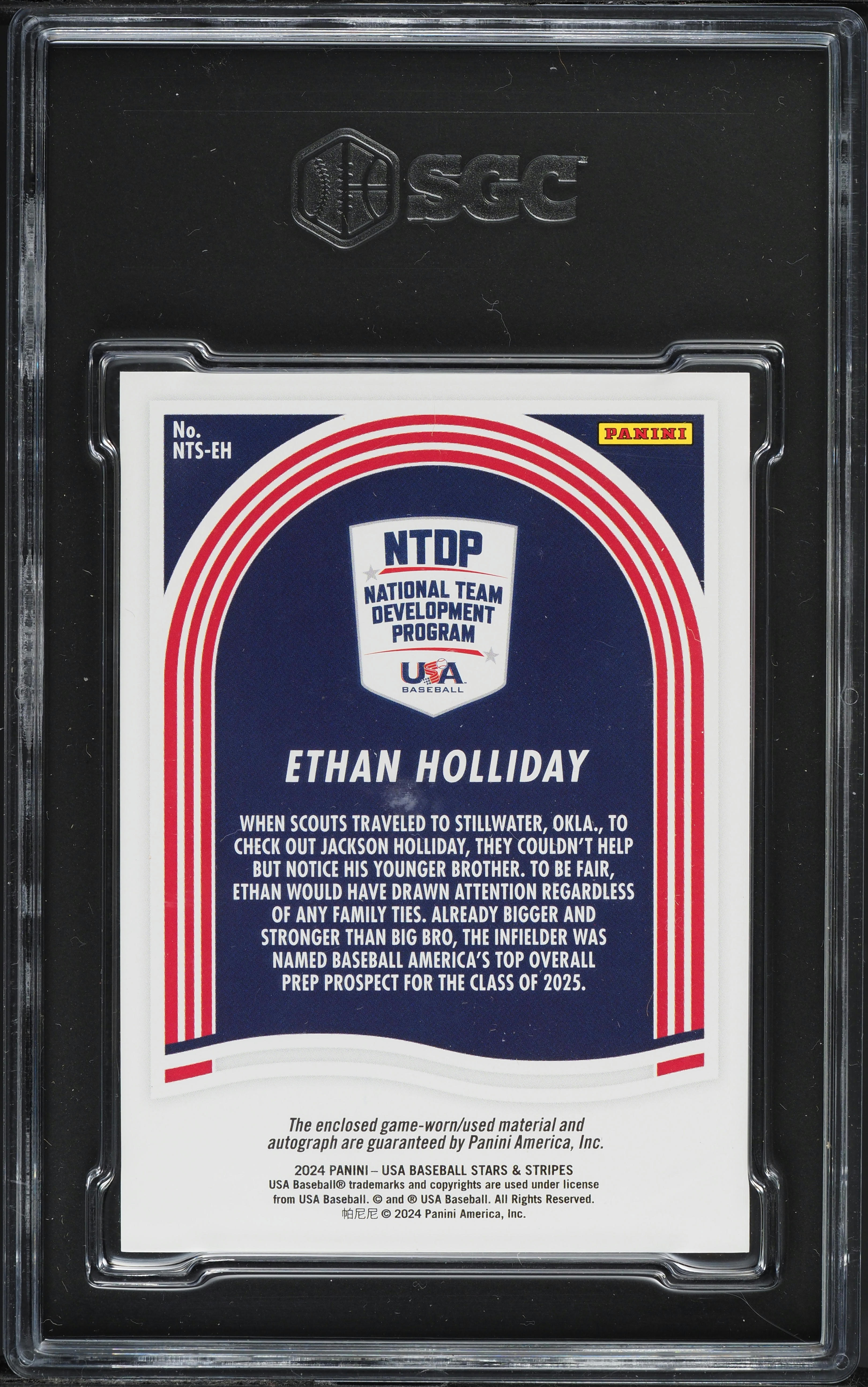 2024 Panini Stars & Stripes National Team Ethan Holliday RC PATCH 