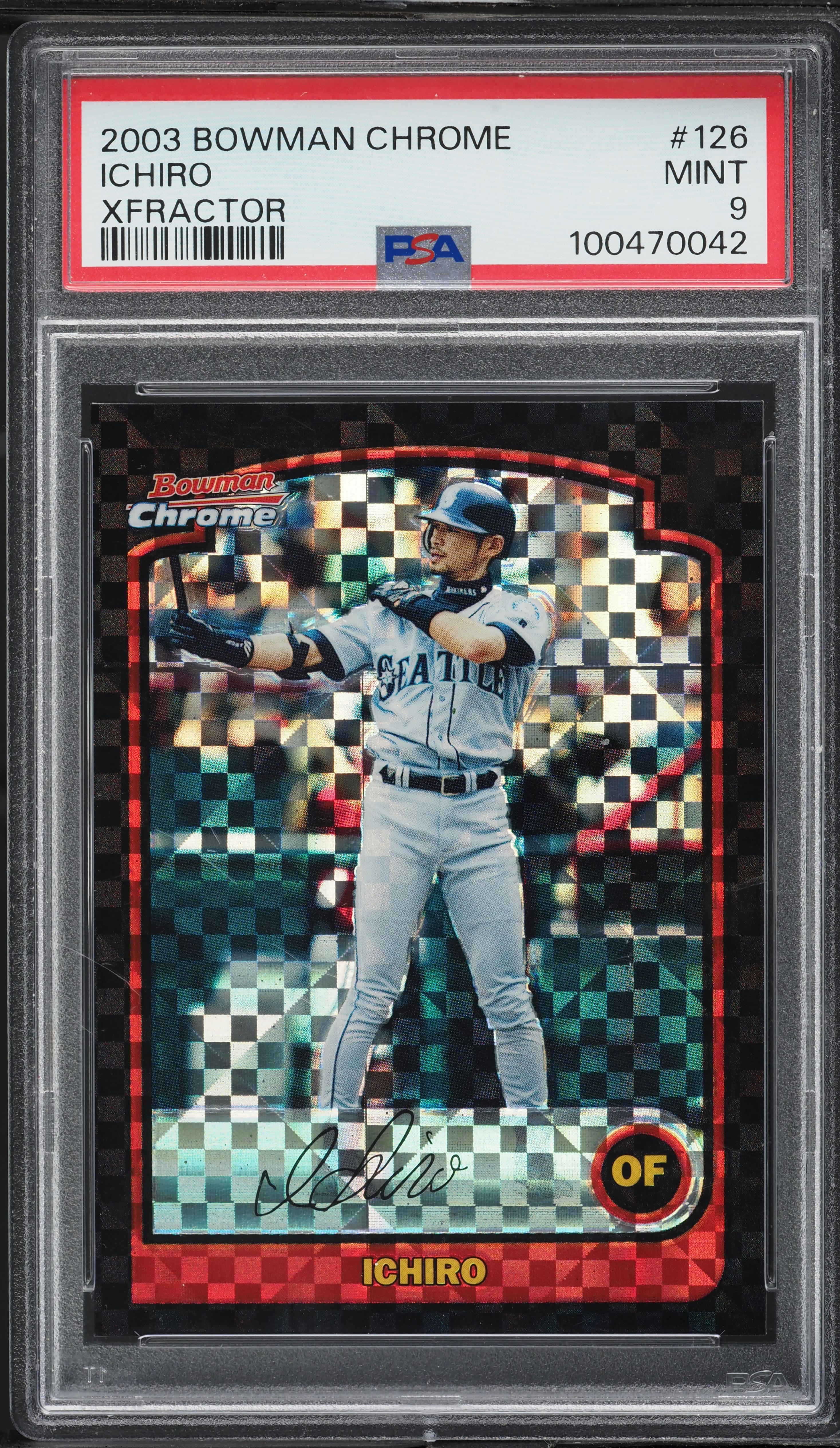 2003 Bowman Chrome Xfractor Ichiro #126 PSA 9 MINT on Fanatics Collect