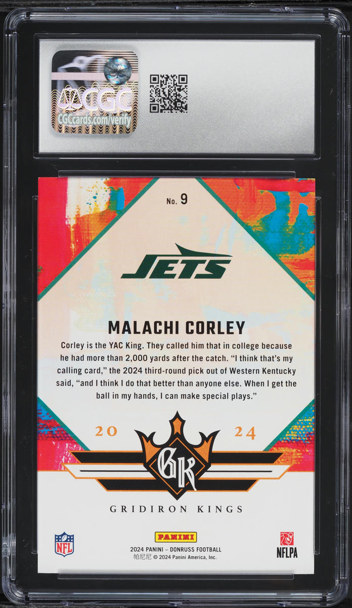 2024 Donruss Gridiron Kings Malachi Corley ROOKIE #9 CGC 9 MINT
