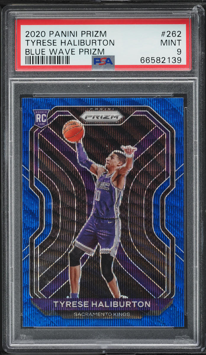 2020 Panini Prizm Blue Wave Tyrese Haliburton ROOKIE #262 PSA 9 MINT
