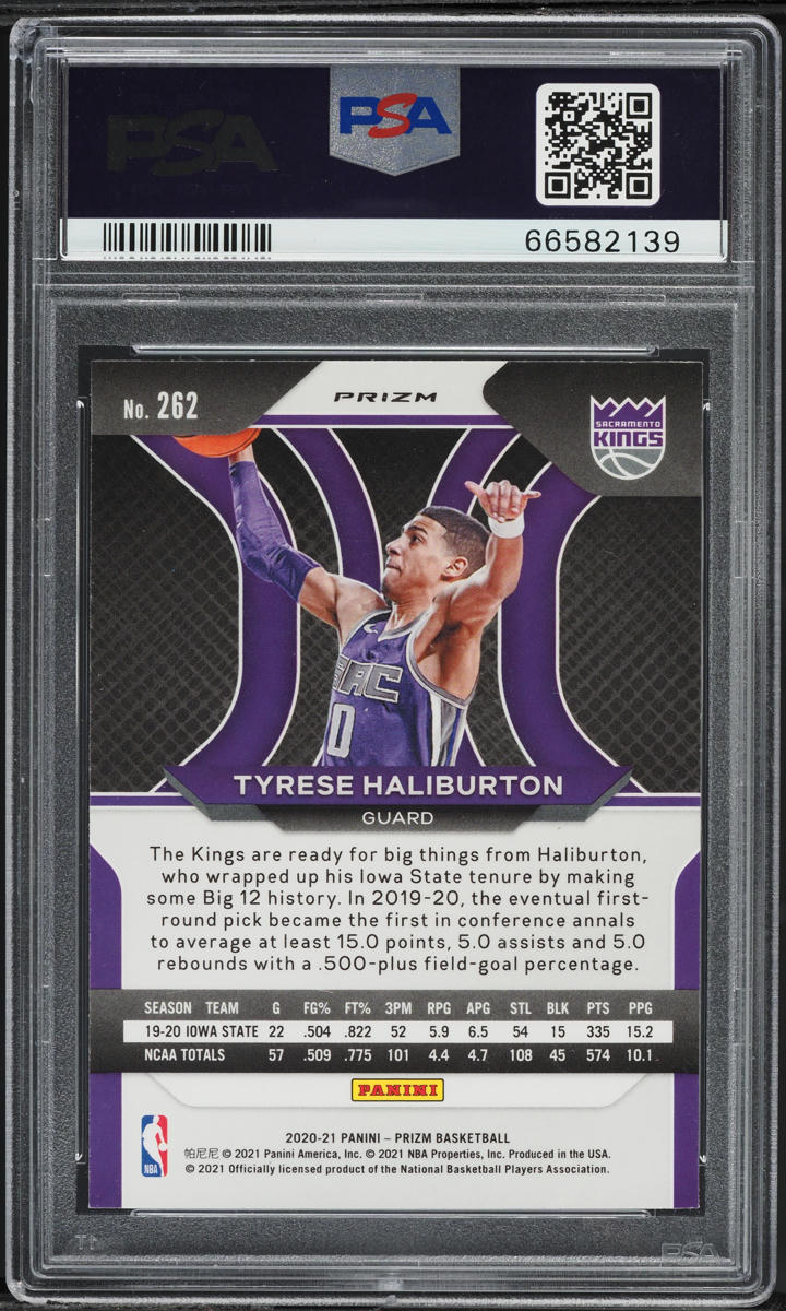 2020 Panini Prizm Blue Wave Tyrese Haliburton ROOKIE #262 PSA 9 MINT