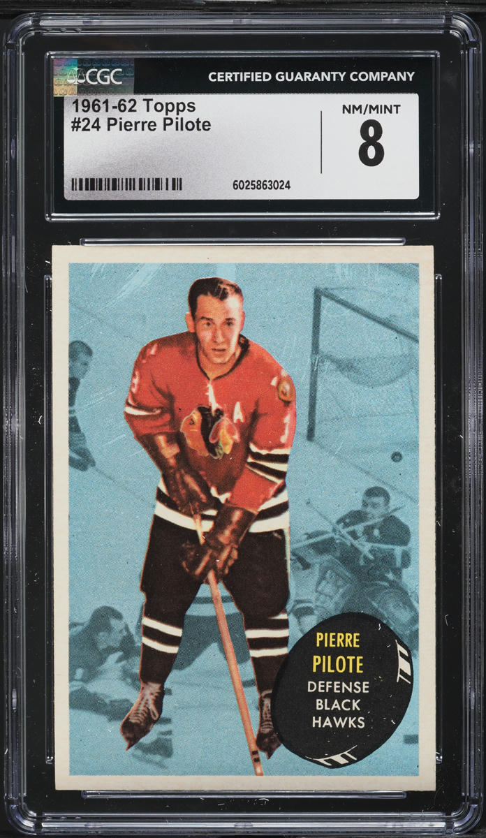 1961 Topps Hockey Pierre Pilote #24 CGC 8 NM-MT
