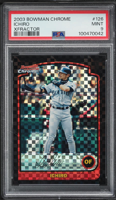 2003 Bowman Chrome Xfractor Ichiro #126 PSA 9 MINT on Fanatics Collect