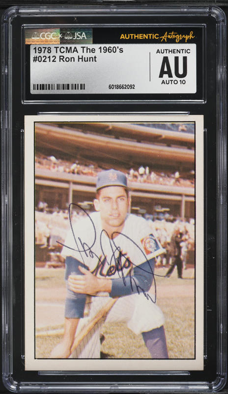 1978 TCMA The 1960's Ron Hunt AUTO #212 JSA CGC AUTH on Fanatics