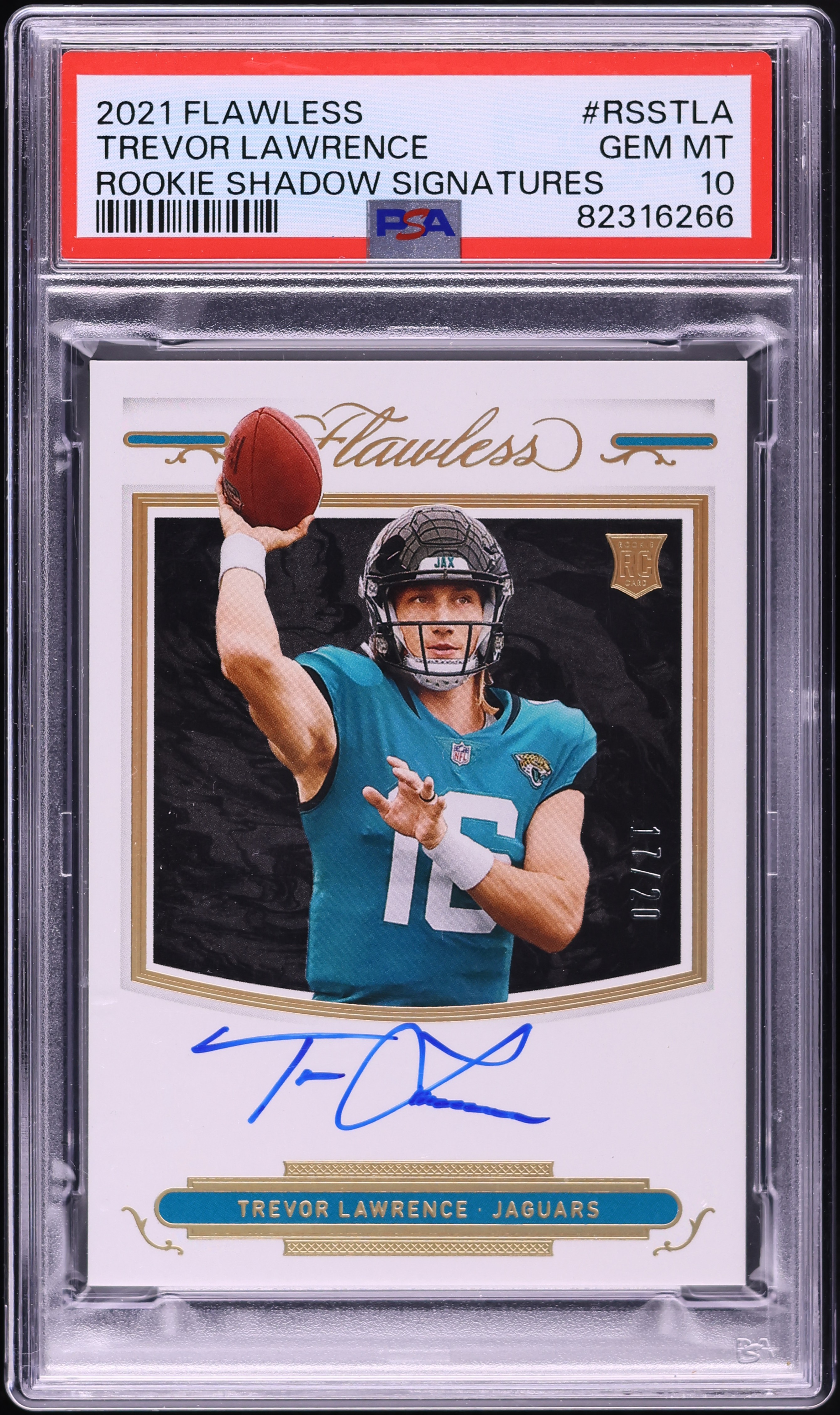 2021 Panini Flawless Shadow Trevor Lawrence ROOKIE AUTO /20 #RSS