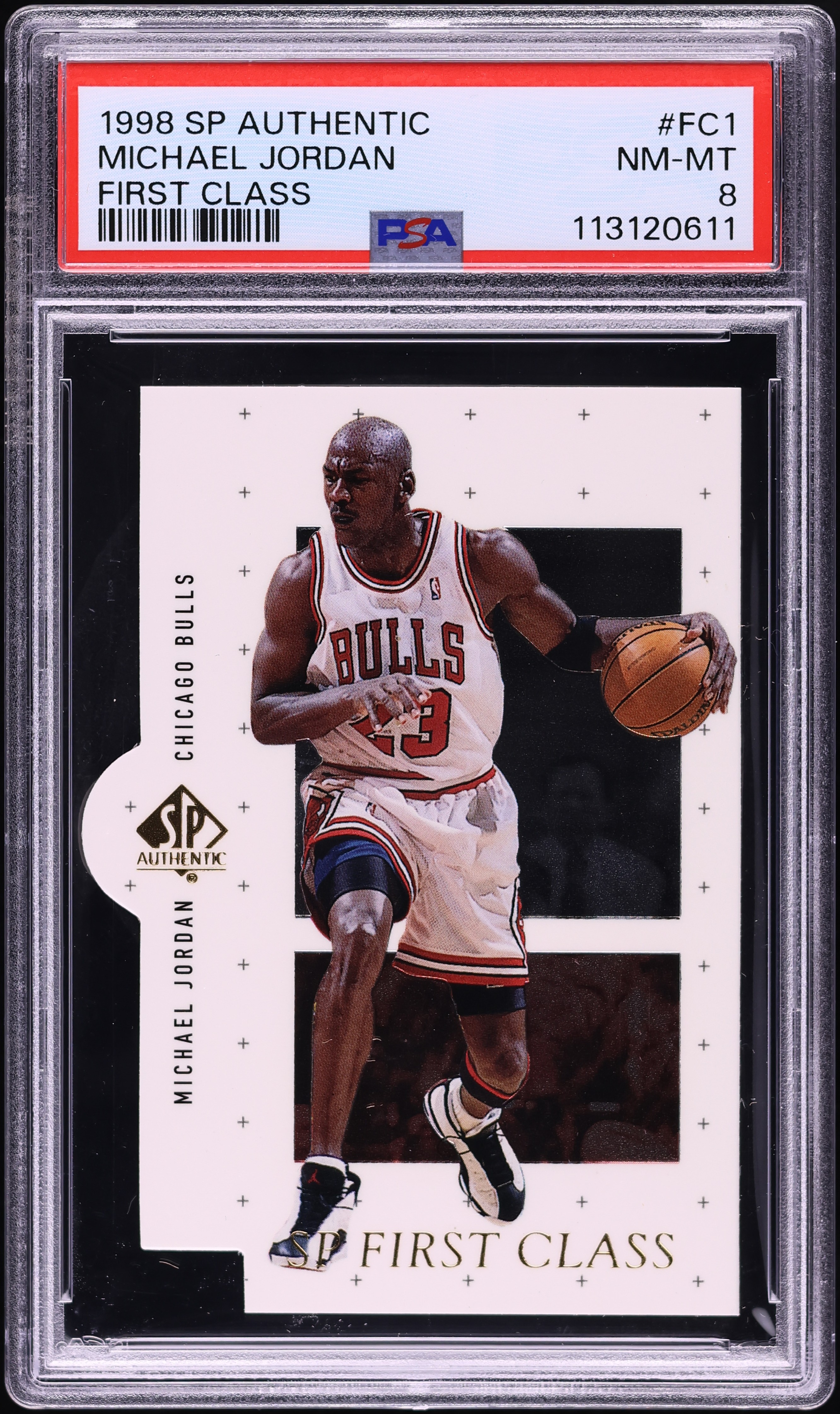 1998 SP Authentic First Class Die-Cut Michael Jordan #FC1 PSA 8 NM