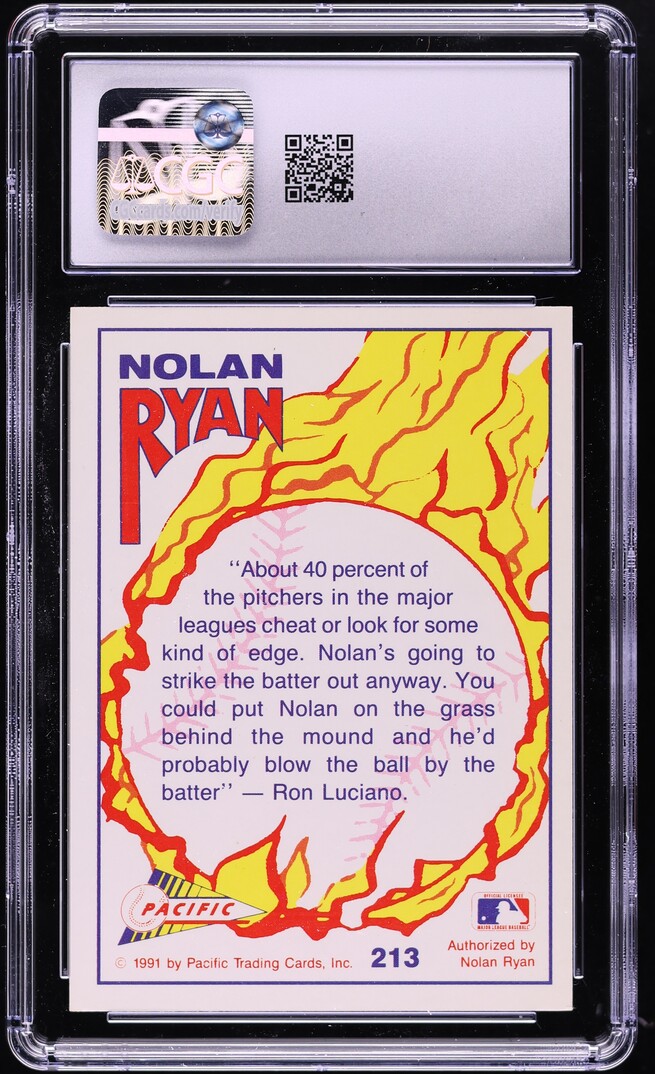 1991 Pacific Ryan Texas Express I Nolan's Edge Speed Nolan Ryan #213 CGC 9 MINT