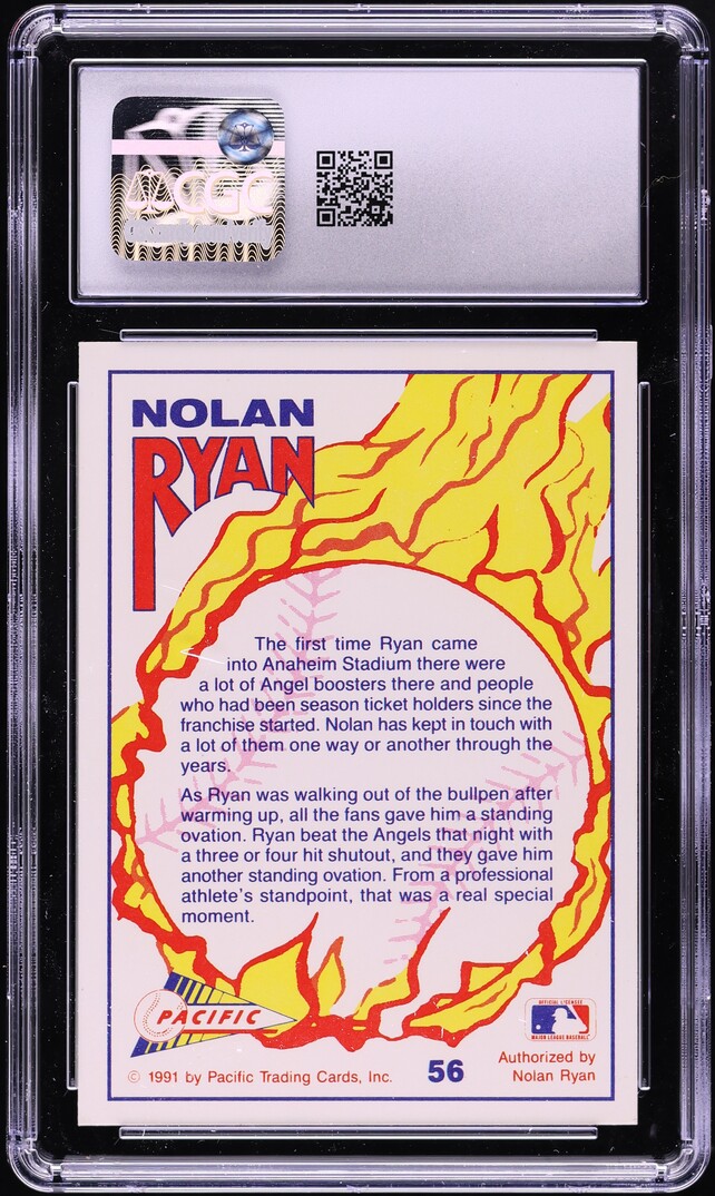 1991 Pacific Ryan Texas Express I A Real Special Moment Nolan Ryan #56 CGC 9