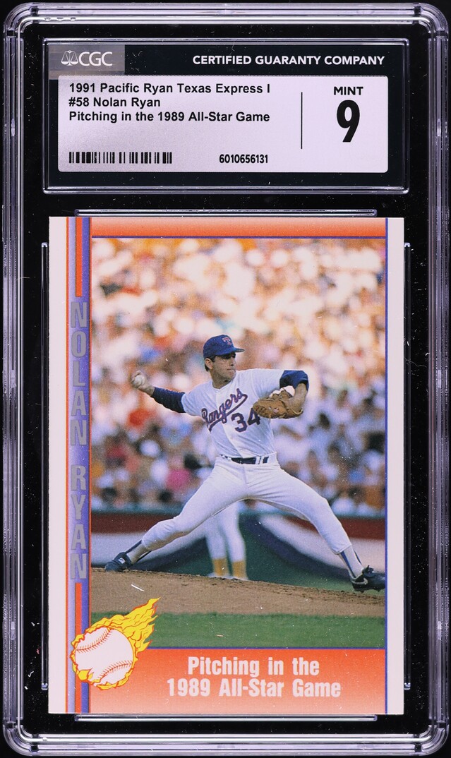 1991 Pacific Ryan Texas Express I Pitching '89 All-Star Game Nolan Ryan CGC 9