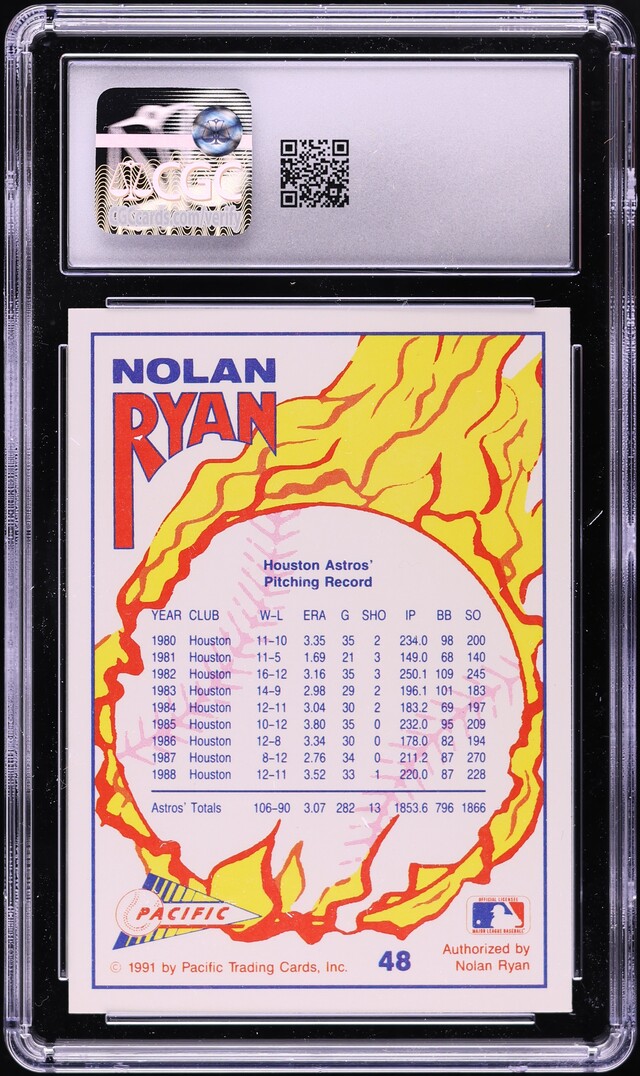 1991 Pacific Ryan Texas Express I Pitcher Houston Astros Nolan Ryan #48 CGC 9