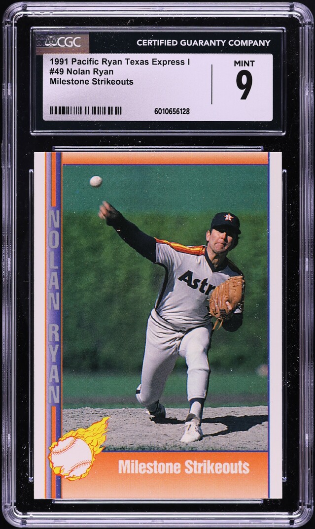 1991 Pacific Ryan Texas Express I Milestone Strikeouts Nolan Ryan #49 CGC 9 MINT