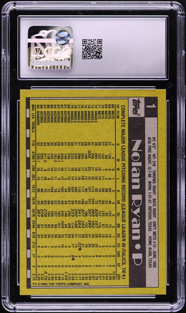 1990 Topps Nolan Ryan #1 CGC 9 MINT
