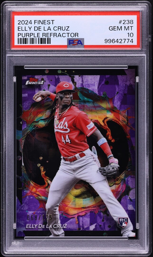 2024 Topps Finest Purple Refractor Elly De La Cruz ROOKIE /125 #238 PSA 10 GEM