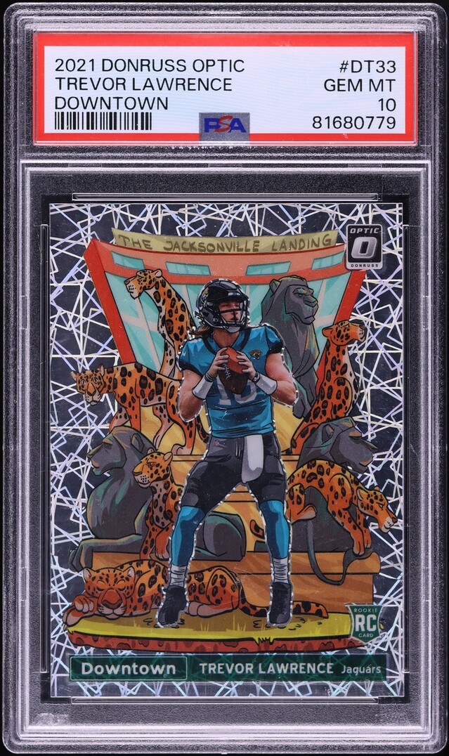 2021 Donruss Optic Downtown Trevor Lawrence ROOKIE #DT-33 PSA 10 GEM MINT
