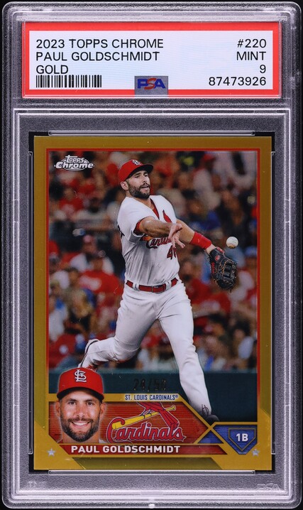 2023 Topps Chrome Gold Refractor Paul Goldschmidt /50 #220 PSA 9