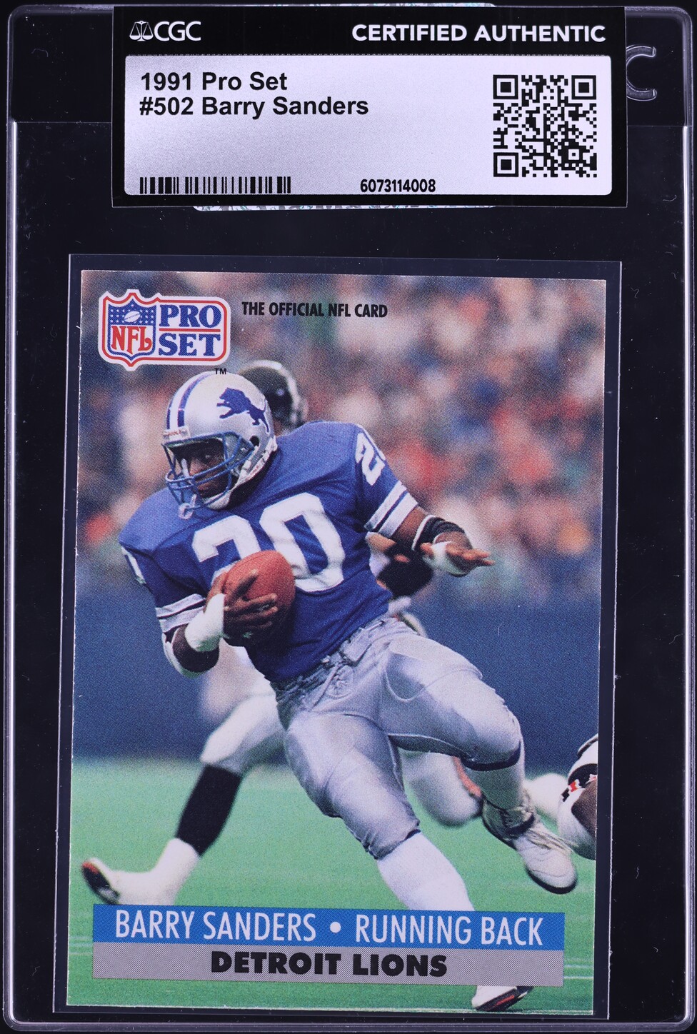 1991 Pro Set Barry Sanders #502 CGC AUTH