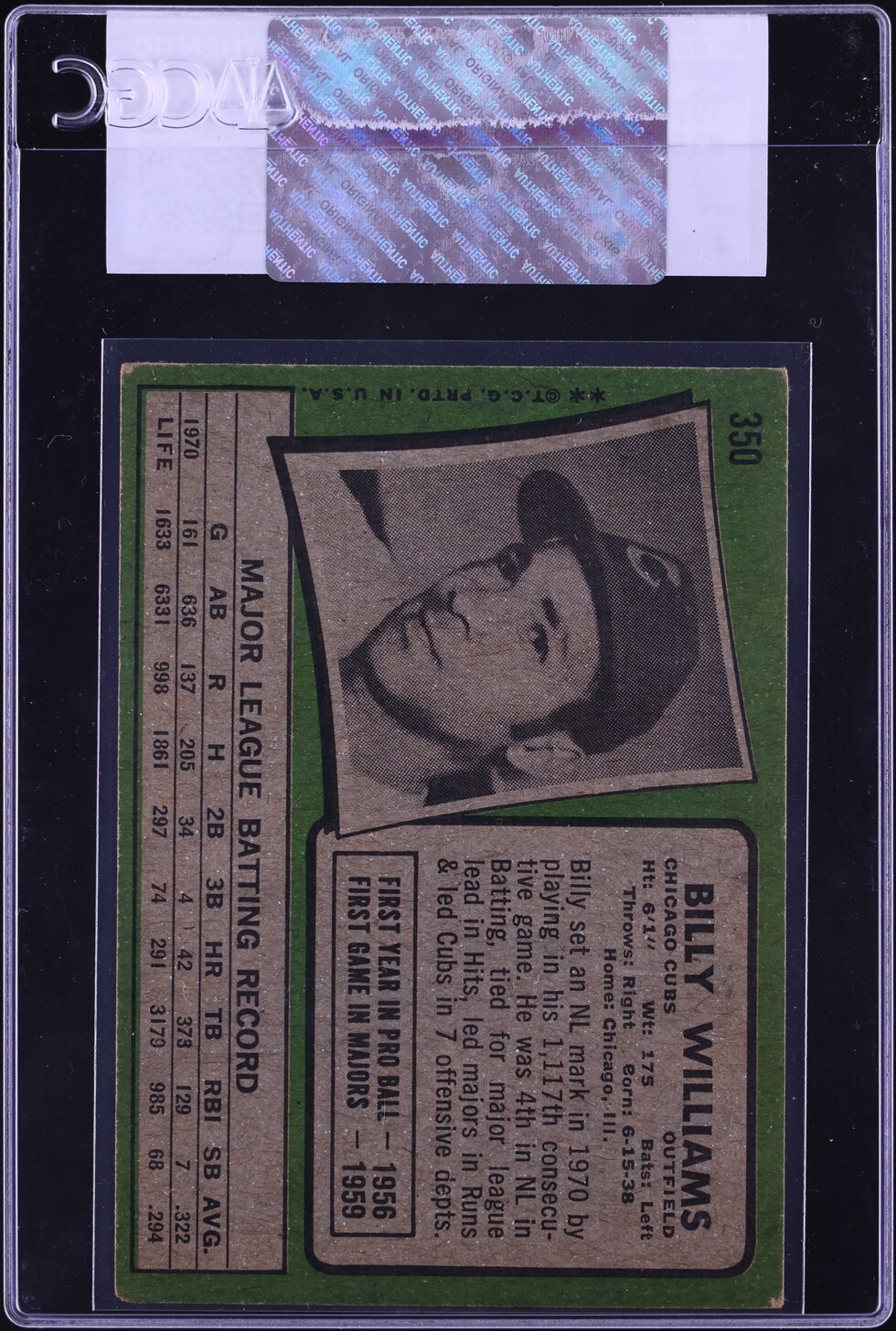 1971 Topps Billy Williams #350 CGC AUTH