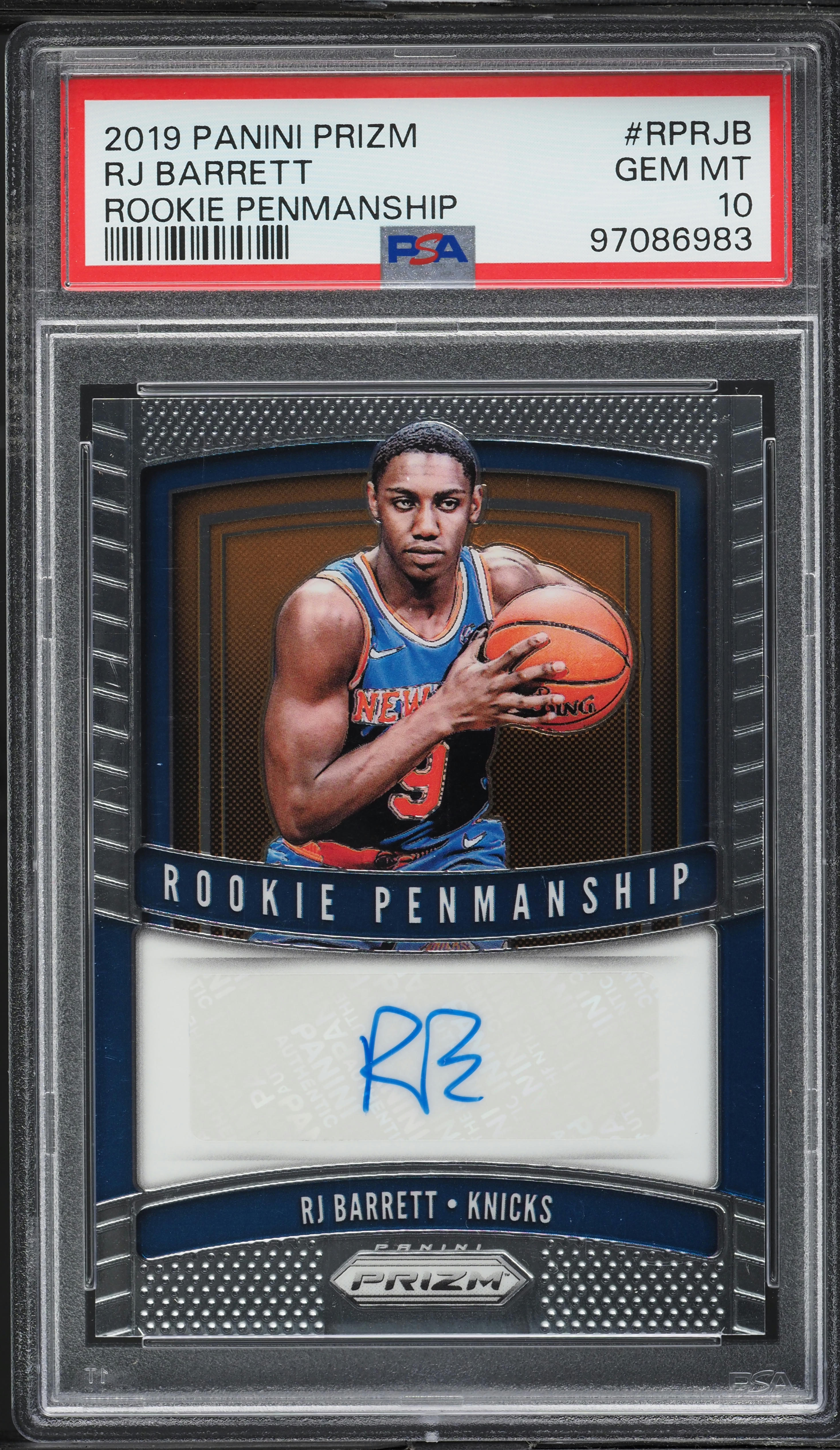 RJ Barrett 直筆サイン 2019 Panini flawless 2019 Panini Prizm Penmanship RJ Barrett ROOKIE AUTO #RP-RJB PSA 10